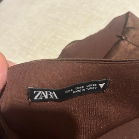 Zara Brown Satin Camisole Top - Picture 6 of 6